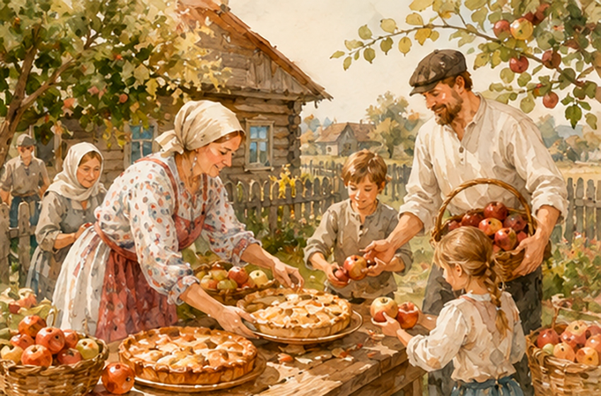 Яблочный Спас. Фото сгенерировано с помощью ИИ